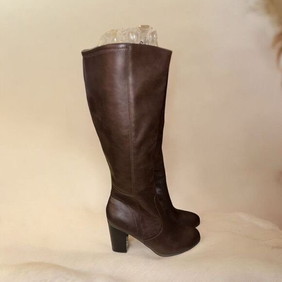 Style & Co. Womens Addyy  Tall Slip On Knee-High Boots | Chocolate Sm | 9 M wide - Picture 1 of 6